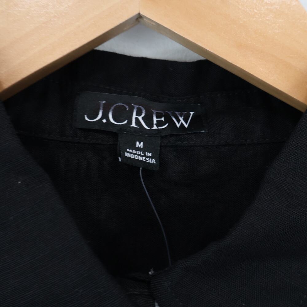 J.Crew Relaxed Fit Beach Shirt Linen Cotton Blend Black Size Medium NWT - Picture 4 of 8